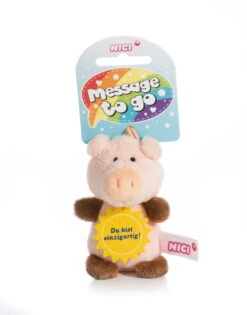 Nici 44866 Message To Go Loop 8cm Schwein – Du Bist Einzigartig